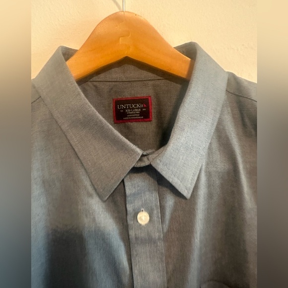 Untuckit Petrus Wrinkle Free Button Down Short Sleeve in Blue Sz 2XL - Picture 4 of 7
